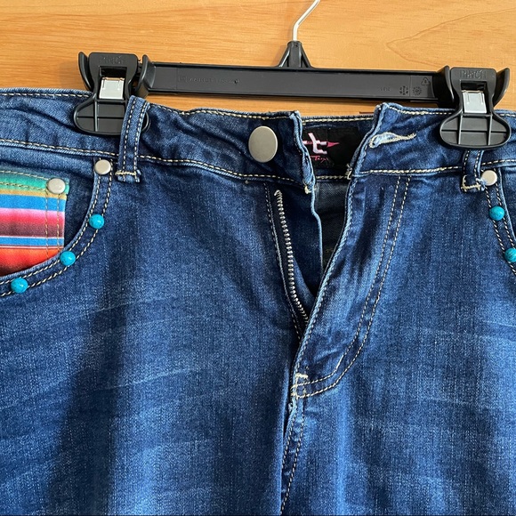 Fallon Taylor Ranch Dressin’ Serape Pocket Bootcut Jeans - Picture 2 of 6